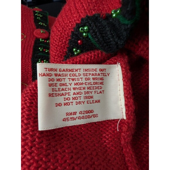 Vintage Kmart Basic Editions Womens Red Holiday Christmas Sweater Vest Size 2X - Picture 11 of 12